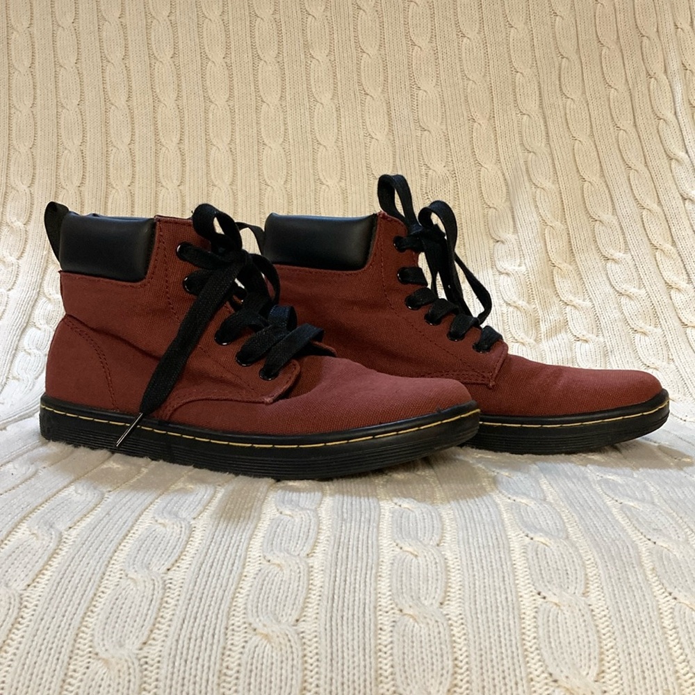Doc Marten Canvas Boots ~ US Size 6 ~ Maroon